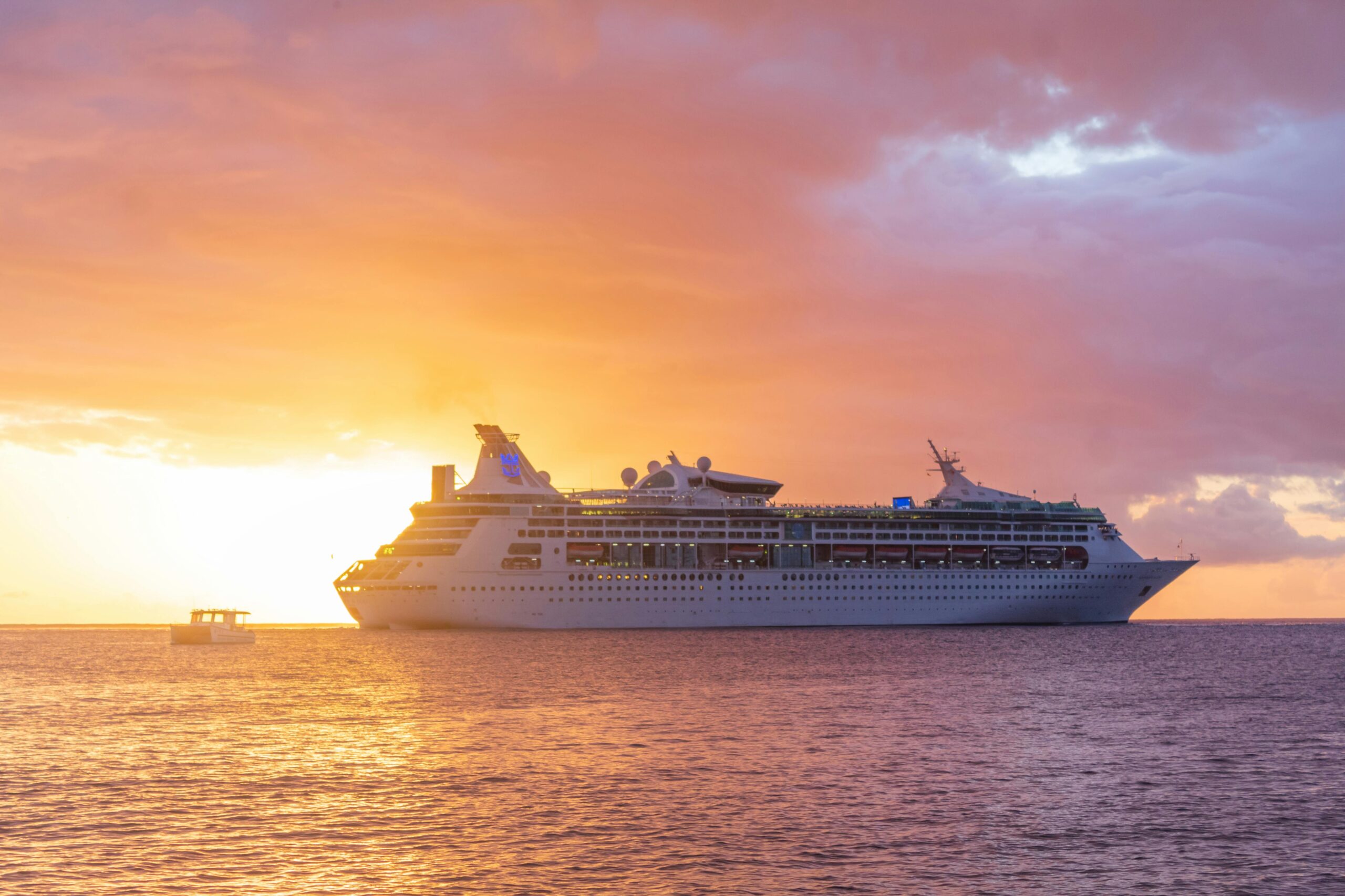 cruise ship at sunset2